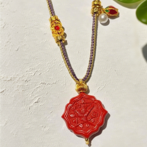 Cinnabar Necklace: Joyful Brow, Good Luck Comes Cinnabar Talisman H157