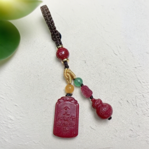 Red Mineral Talisman Necklace H174