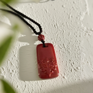 Pendant Necklace: Cinnabar Auspicious Beast D112