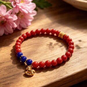 D265 Cinnabar & Azure Galloping Steed Bracelet