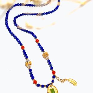 XSP070	Mountain Spirit Tai Sui Green Jade Pendant Necklace