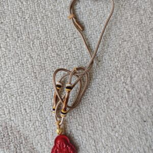 XSP007	Vermilion-Toned Lucky Laughing Buddha Ornament