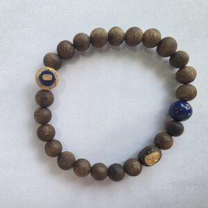 XSP006	Agarwood-Style Lapis Abundance Bracelet for Men