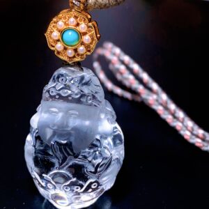 XSP059	Clear Quartz Wealth Deity-Inspired Pendant