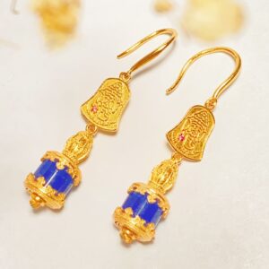 XSP041	Ganesha Lapis Ruyi Earrings