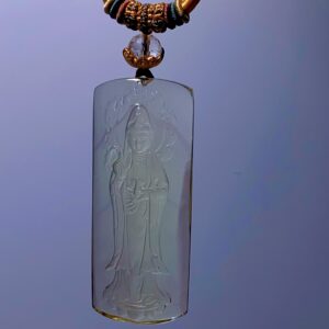 XSP060	Yellow Crystal Standing Guanyin Pendant