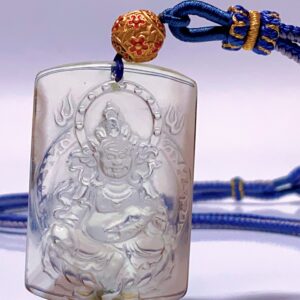 XSP061	Yellow Crystal Yellow Jambhala-Inspired Plaque Pendant
